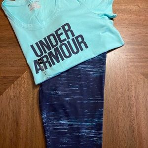 Women’s Under Armour leggings and T-shirt